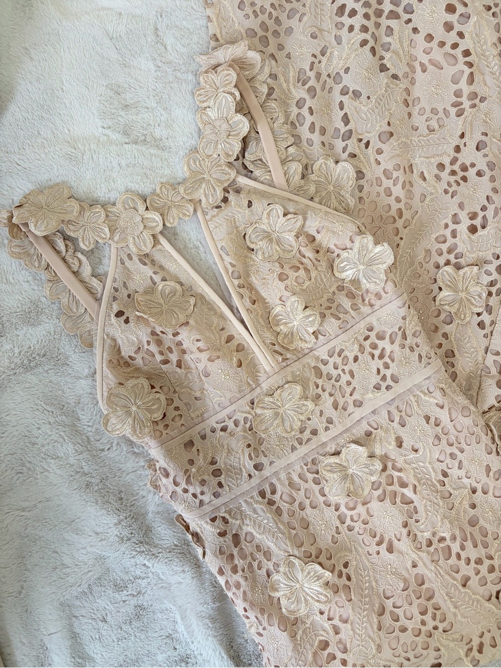 BCBG Beige/Nude Floral Evening Gown Size 0